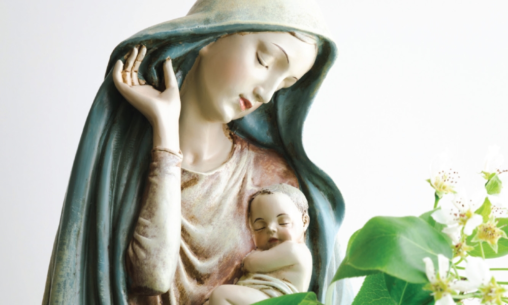 Madonna and child statue