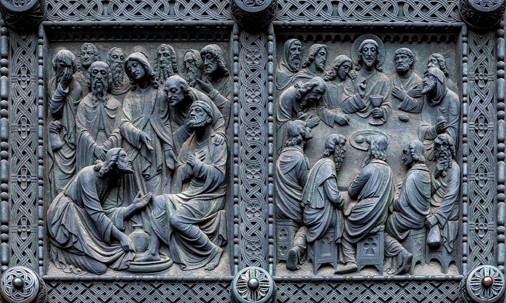 Relief of Christ washing the Apostles' feet