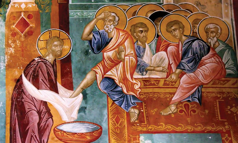 Artwork of Jesus washing the Apostles' feet