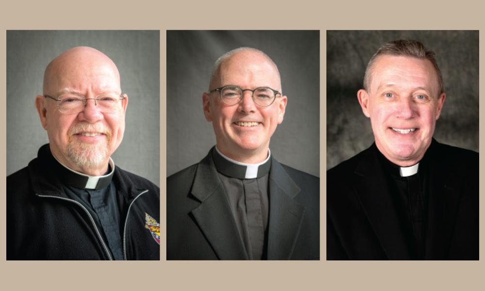 Headshots of Rev. Msgr. D. Anthony Droze, Very Rev. Gregory B. Wilson, and Rev. Msgr. Richard D. Harris