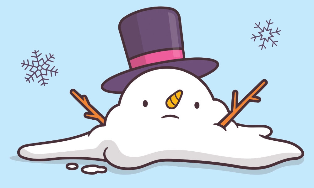 Melted snowman illustration