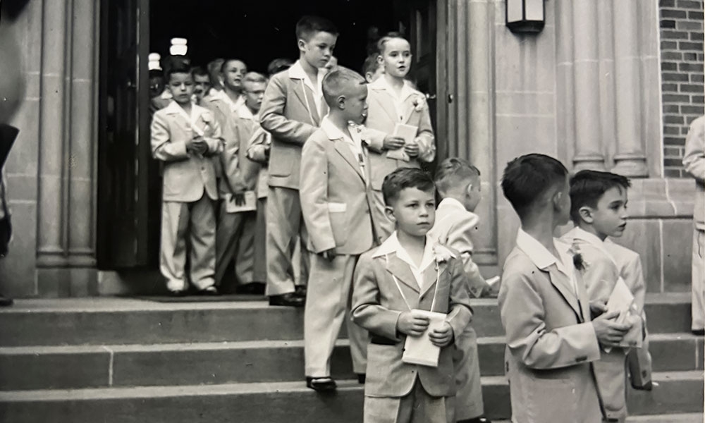 Old image of Catholic school boys