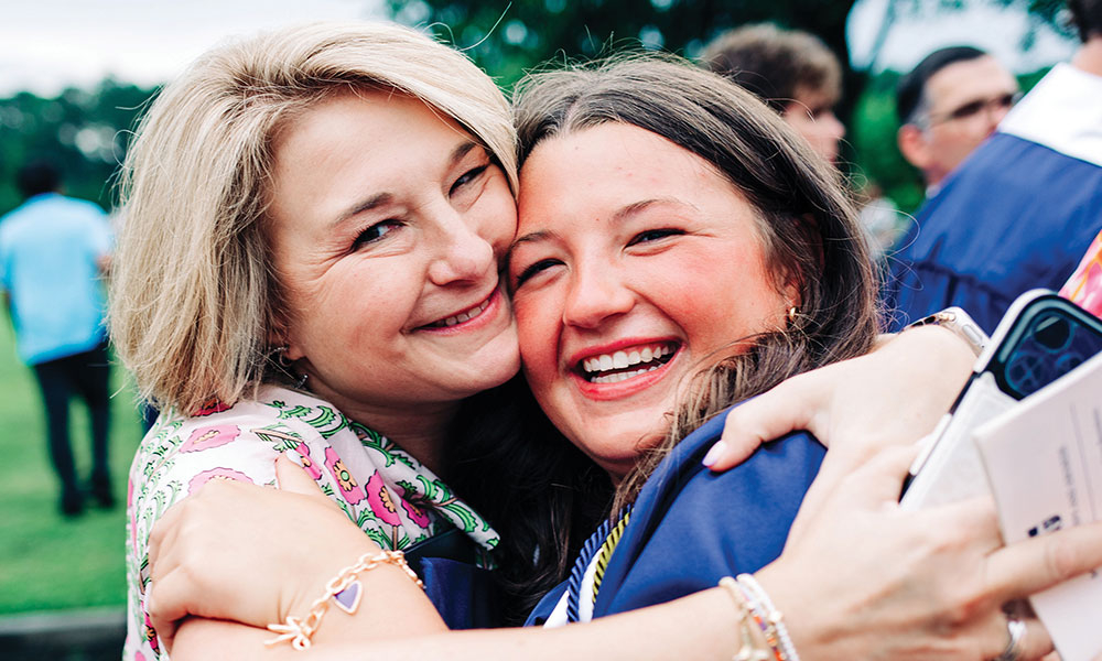 Two women embracing
