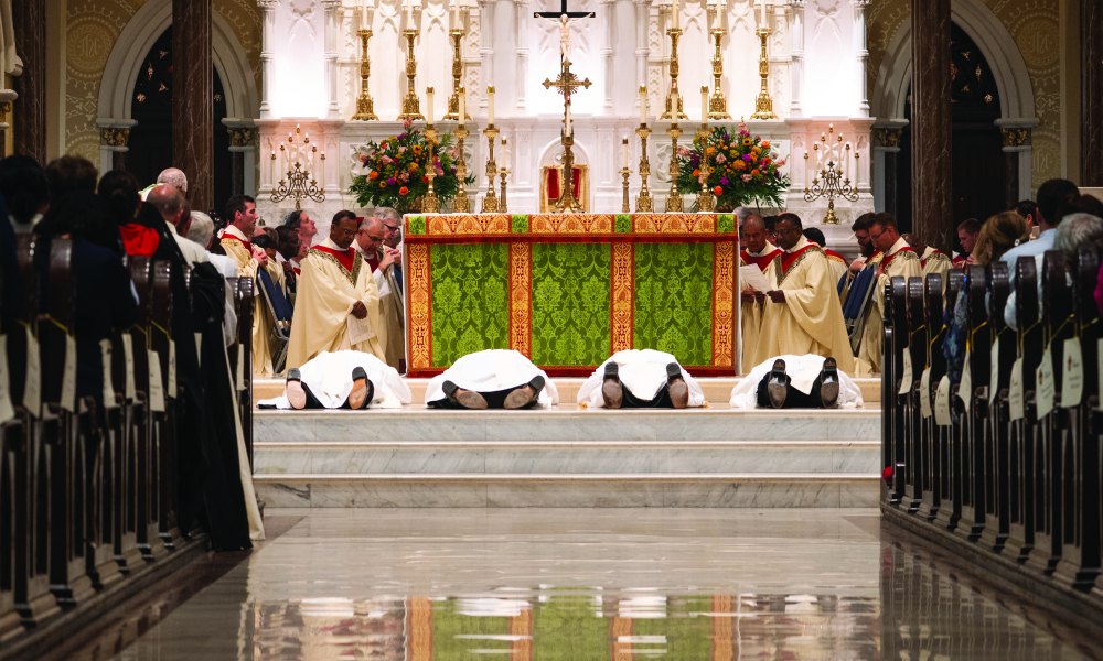 Ordained laying before the altar