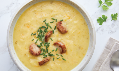 Bowl of German potato soup
