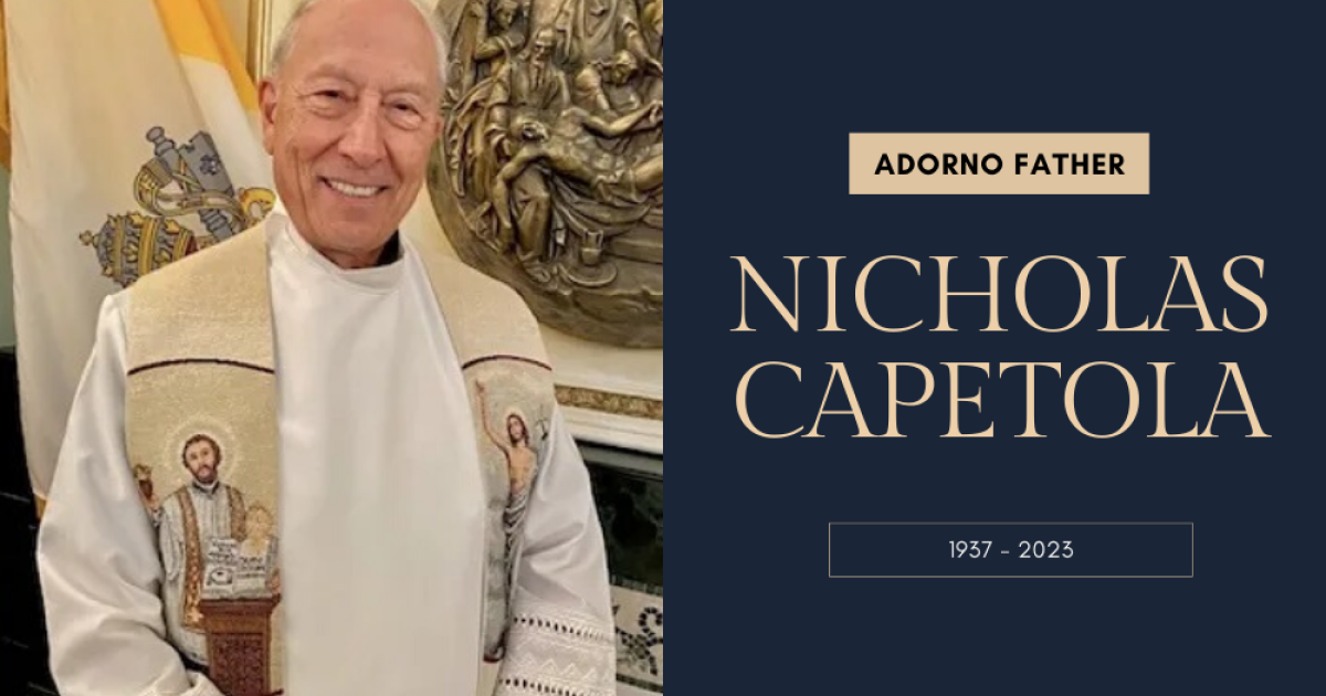 Adorno Father Nicholas Capetola dies at 86 The Catholic Miscellany