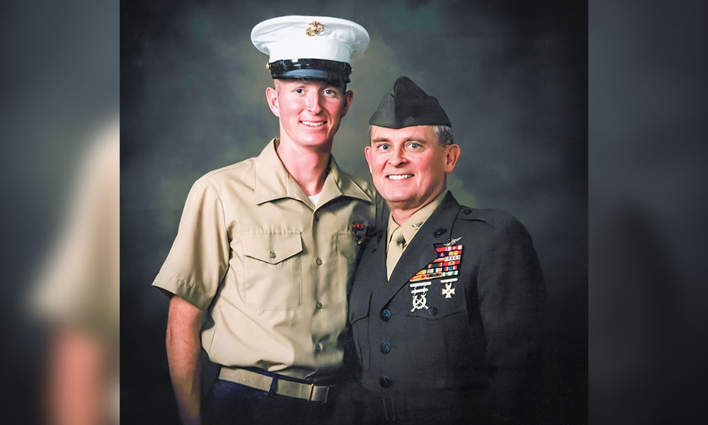 Col. Gahan pictured with his son Terrence