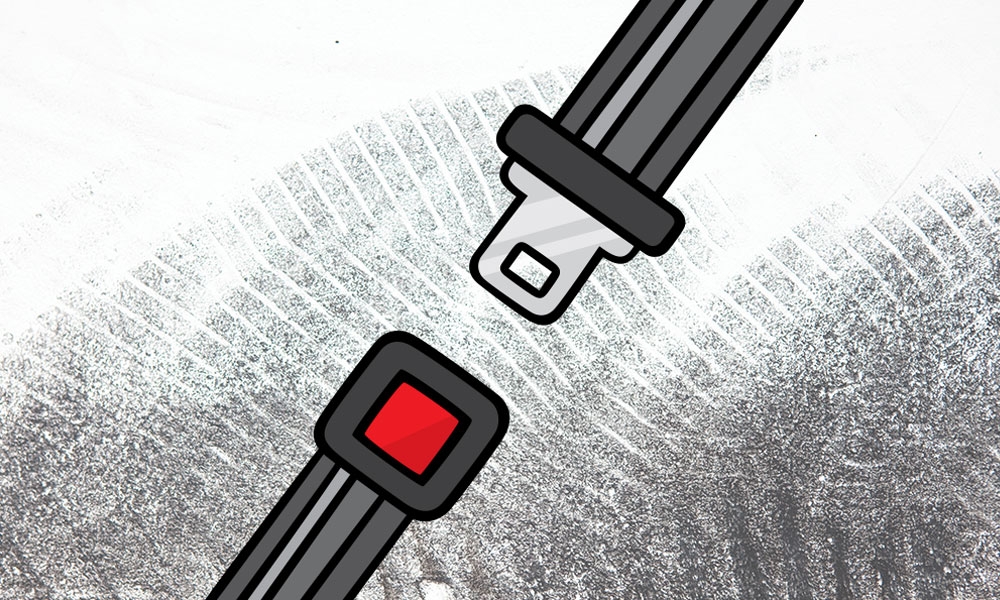 Illustration of unbuckled seatbelt