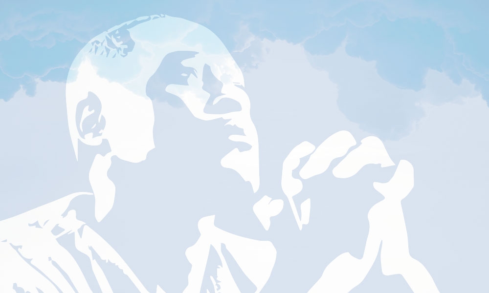 Illustration of a man praying
