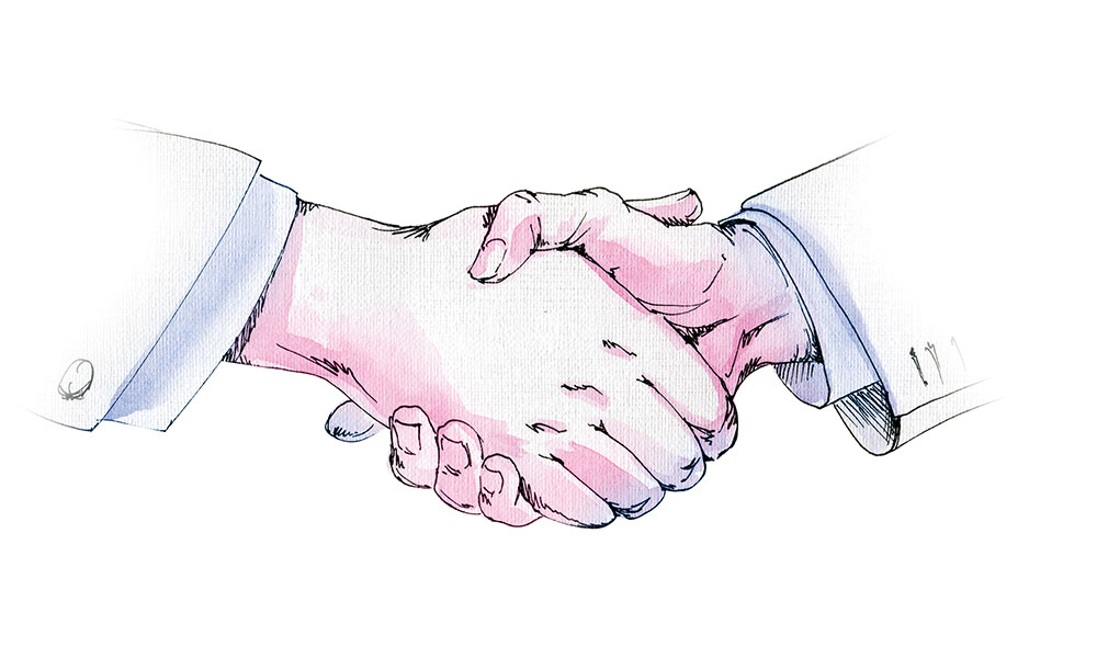 Illustration of hands shaking